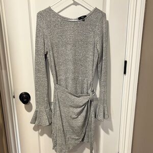 Lulu's Heather Gray Long Sleeve Dress